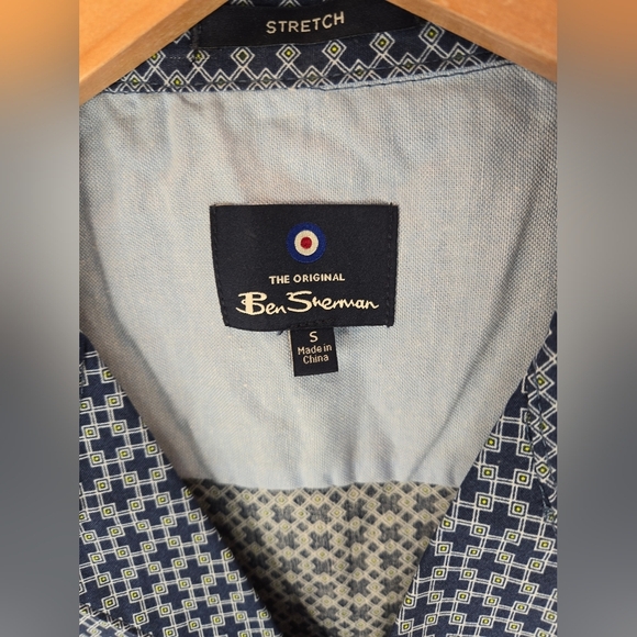Ben Sherman Mens Wellsburg Shirt Sz S Diamond Print Short Sleeve Summer Days - Picture 5 of 12